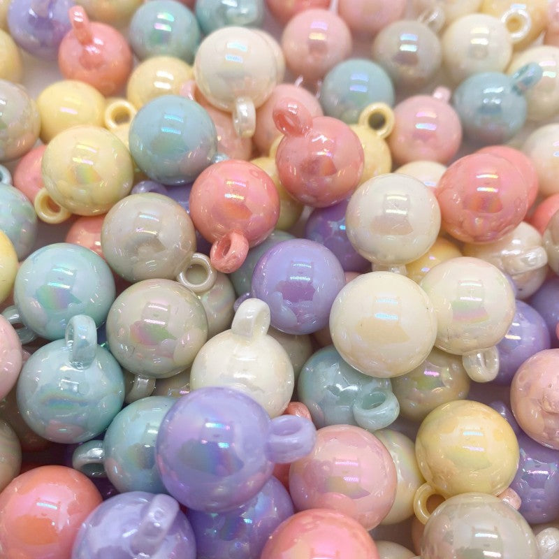 Al por mayor 10 piezas/paquete mabei luminous sirena ji agujero colgante cuentas redondas